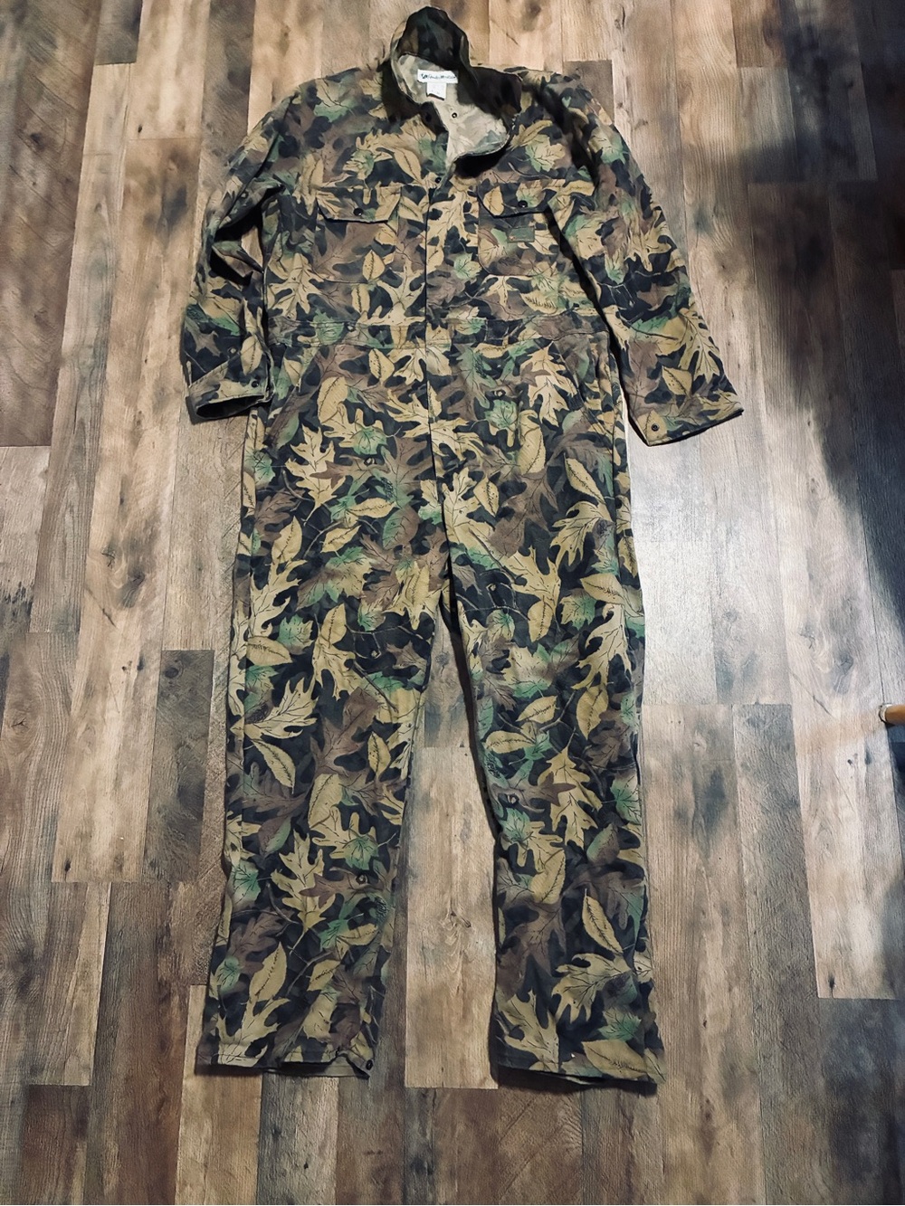 Gander Mountain Kelly Cooper Tru Leaf Camo Coveralls Jumpsuit Hunting USA L